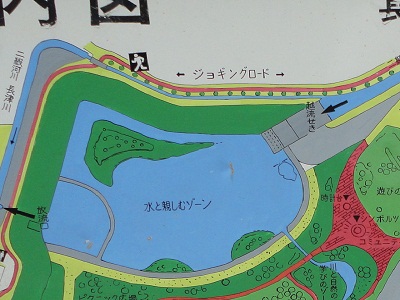長津川調節池　案内図