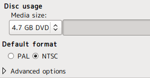 DeVeDe Ubuntu ライティングソフト DVD-Video NTSC